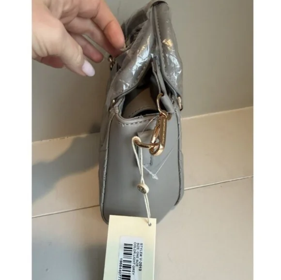 Valentino Orlandi Gray Quilted Satchel with Logo Strap - Picture 6 of 9